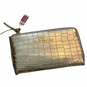 Simply Southern Metallic Gold Clutch / Large Zipper Wallet NWT